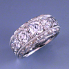 Platinum original engraving milgrain euro shank Alex Gulko custom antique diamond engagement wedding ring duo