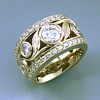 White gold floral euro shank Alex Gulko custom antique diamond engagement ring