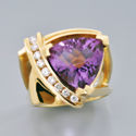 february birthstone amethyst and diamond ring in white and yellow gold