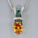 november birthstone citrine and diamond pendant in white gold